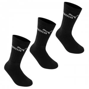 Image of Puma 3 Pack Crew Socks Junior - Black