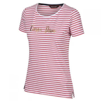 Image of Regatta Olwyn Stripe Organic T-Shirt - True Red