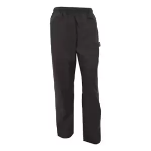 Image of Dennys Unisex Black Elasticated Trouser / Chefswear (Pack of 2) (L) (Black)