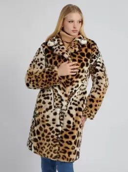 Image of Guess Animalier Faux Fur Coat