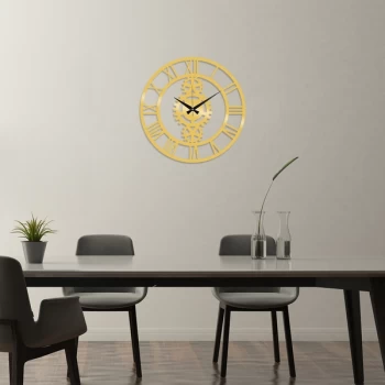 Image of Metal Wall Clock 3 - Gold Gold Decorative Metal Wall Clock