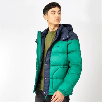 Image of Jack Wills Moxley Colour Block Puffer Jacket - Green