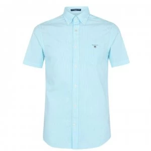 Image of Gant Broadcloth Stripe Shirt - Aqua 429