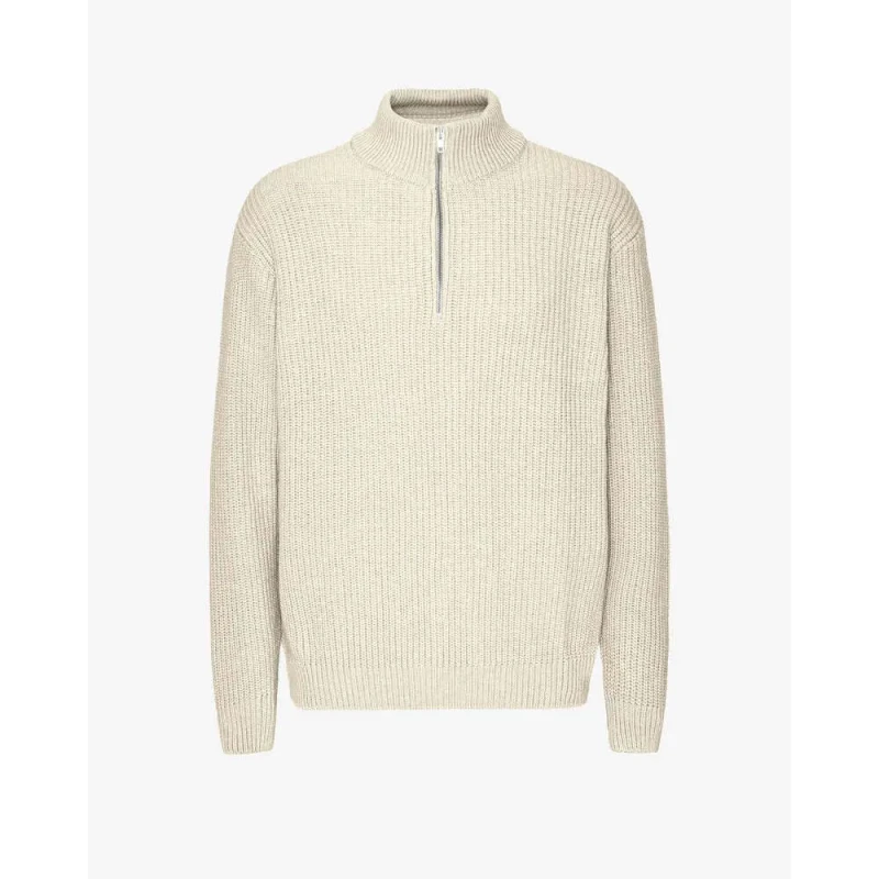 Image of Colorful Standard Merino 1/4 zip jumper Colorful Standard Ivory White Beige Male S