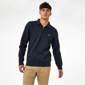 Image of Jack Wills Quarter Zip Sweatshirt - Navy