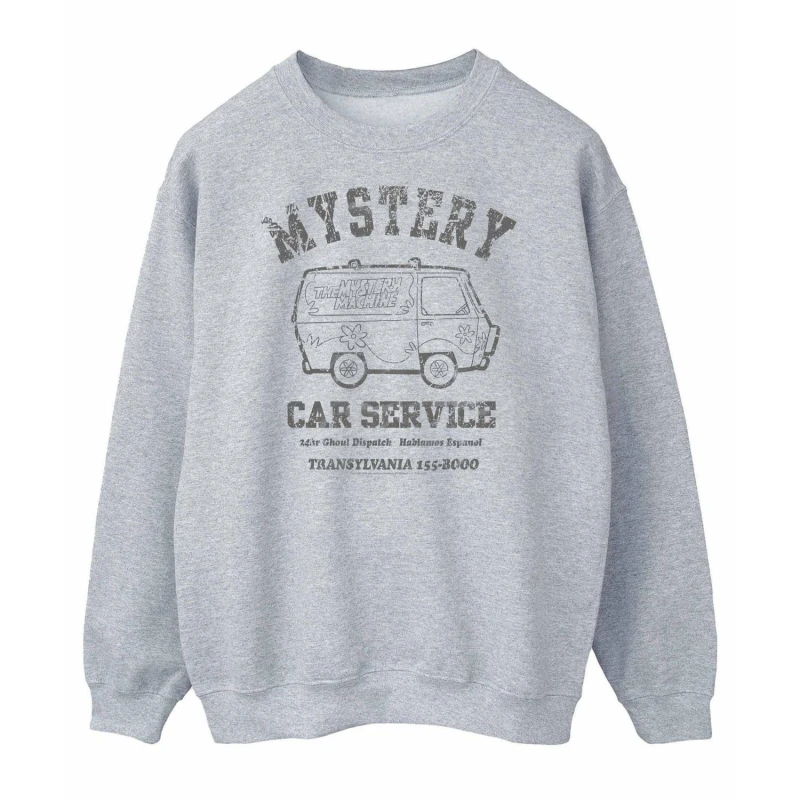 Image of Scooby Doo Scooby Doo Men Mystery Car Service Sweatshirt in Grey Size: Small Grey S Male 5063377490206