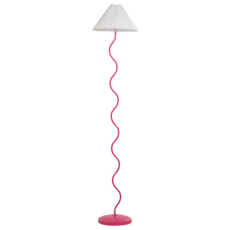 Image of Beliani Retro Floor Lamp Jikawo Metal Pink