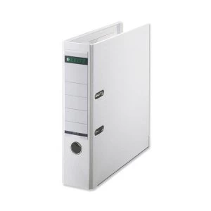 Image of Leitz Lever Arch File Plastic 80mm Spine A4 White Ref 1010-01 [Pack 10]
