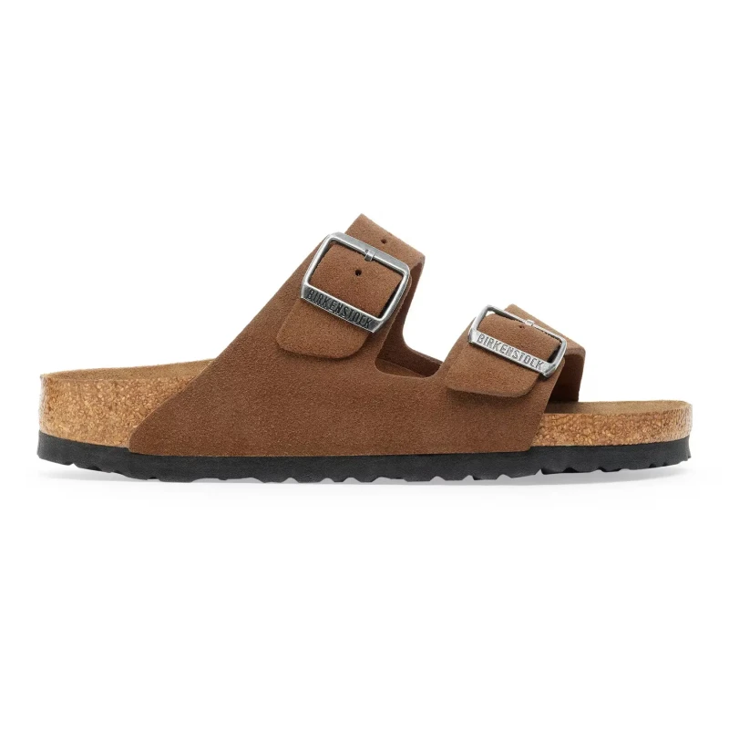 Image of Birkenstock Suede leather sandals with a soft sole Birkenstock Arizona Marron Unisex 41 Etroit