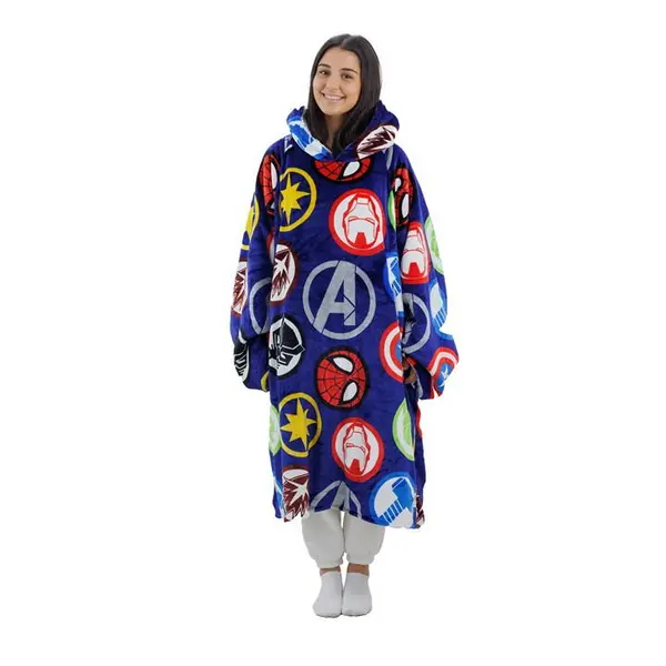 Image of Marvel MARVEL COMICS POLKADOT HOODED FLEECE LARGE Unclassified Large Black 77980003140