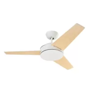 Image of Windy Ceiling Fan White with Wood Blades
