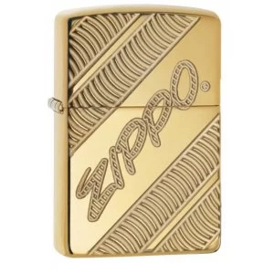 Image of Zippo Coiled High Polish Brass Finish Windproof Lighter