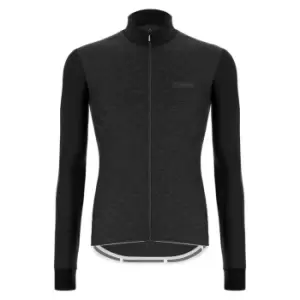 Image of Santini Colore Pure Mens Long Sleeve Jersey - Black