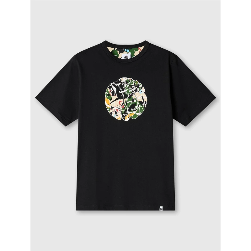 Image of Pretty Green Mens PG Convergence Regular Fit T-Shirt Black male Small