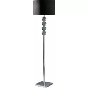 Image of Premier Housewares - Black Floor Lamp with Chrome Base