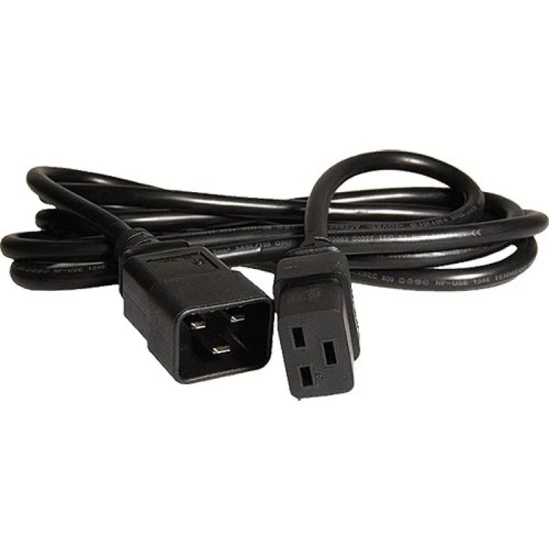Image of Cablenet 1m IEC C20 - IEC C19 Black PVC 1.5mm Power Leads