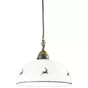 Image of Kolarz NONNA - Country style Glass Dome Pendant lamp Frosted Antique Brass, 1x E27