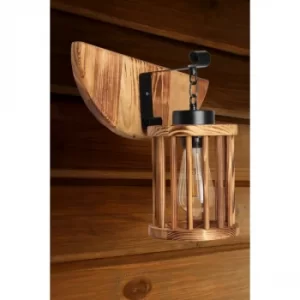 Image of Derin yan?k ah?ap kafesli aplik Brown Wall Lamp