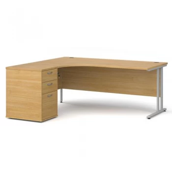 Image of Maestro 25 left hand ergonomic desk 1800mm with silver cantilever
