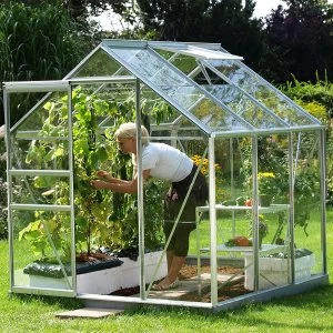 Image of Vitavia Venus 6' x 6' Horticultural Glass Greenhouse - Silver