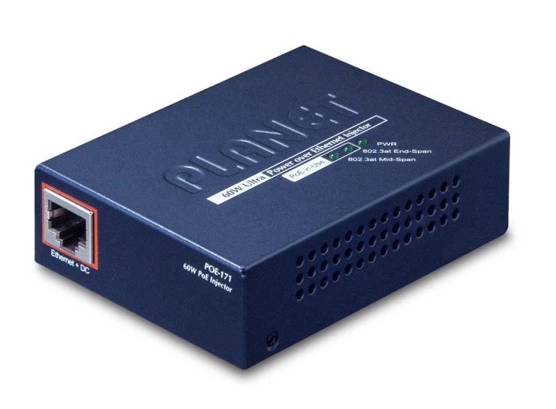 Image of Planet PLANET POE-171 network switch Gigabit Ethernet (10/100/1000) Power over Ethernet (PoE) Blue POE171