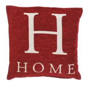 Image of Premier Housewares 'Home' Cushion - Red