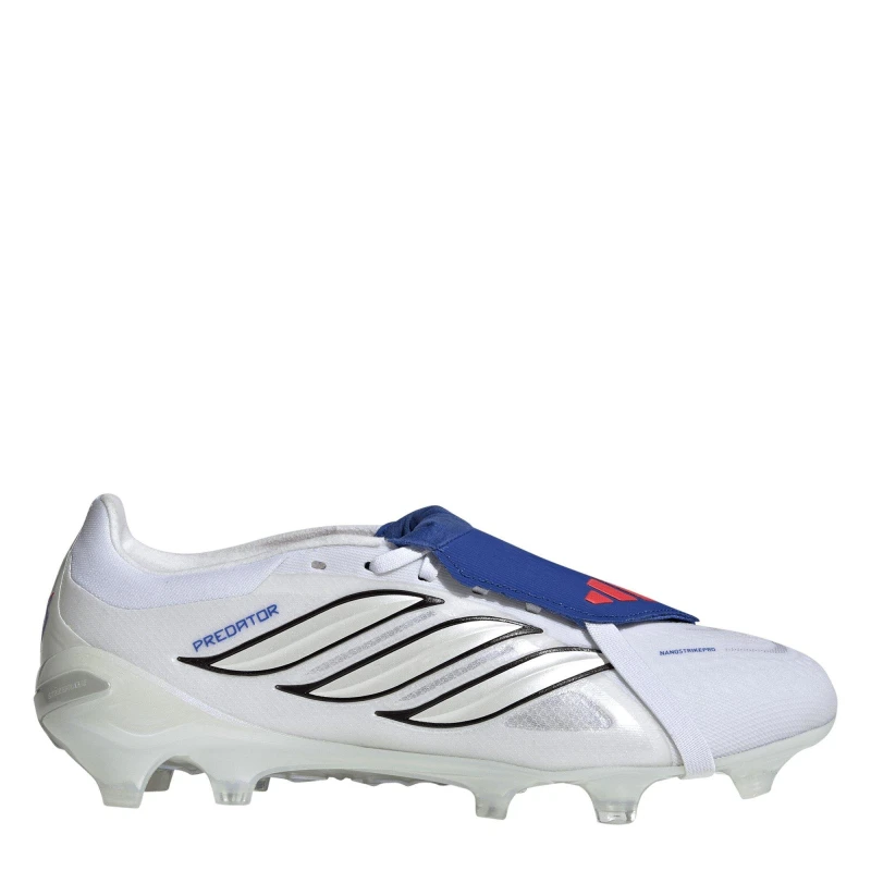 Image of adidas Mens Predator Pro Fold Over Tongue Firm Ground Football Boots White/Blue male 6 (39.3)