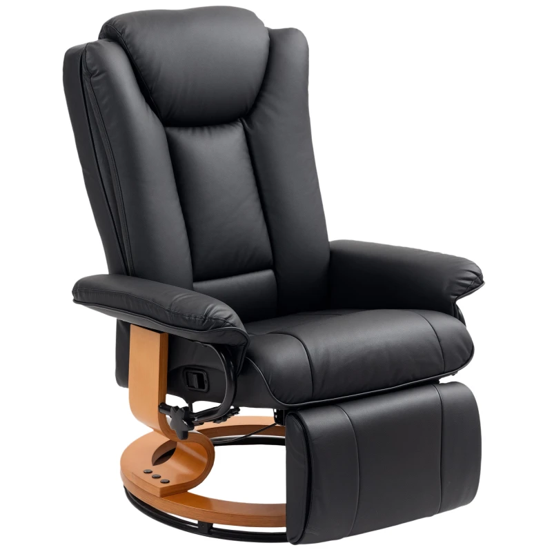 Image of HOMCOM HOMCOM Upholstered Recliner Chair with Adjustable Backrest and Steel Frame in Black One Size Unisex 5063603019690