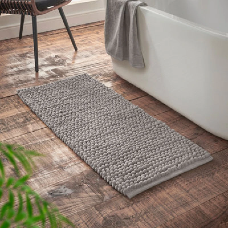 Image of Bianca 'Aspen Bobble' Bath Runner Grey