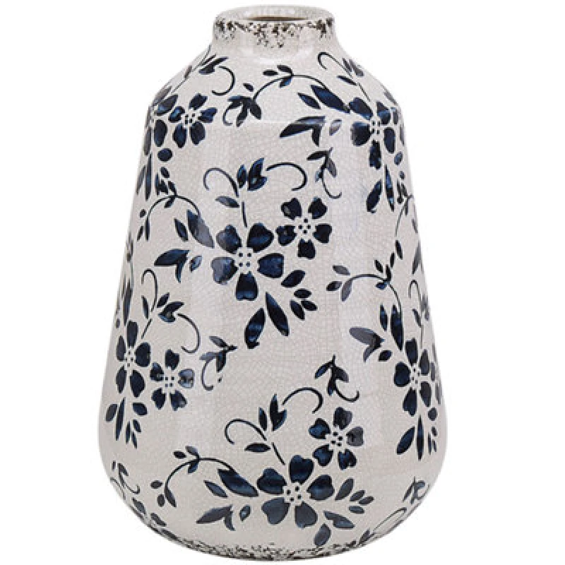 Image of Beliani Flower Vase Maroneia Stoneware 20 Cm White