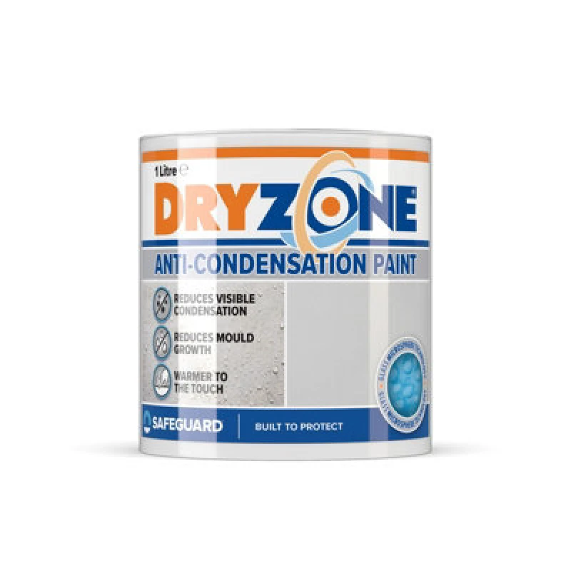 Image of Dryzone Anti Condensation Paint (1L White, Matt Finish) Thermal Paint That Helps Prevent Mould & Fungal Growth On Internal Walls