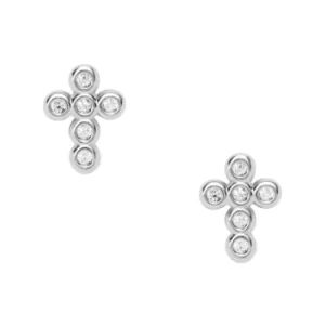 Image of Ladies Fossil Sterling Silver Crosses
