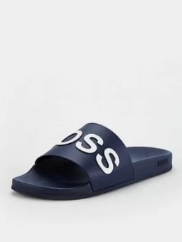 Image of Hugo Boss Bay Slides Navy Size 7 Men