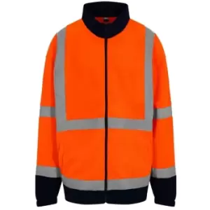 Image of PRO RTX High Visibility Mens Full-Zip Fleece (L) (Orange/Navy) - Orange/Navy