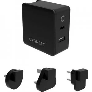 Image of Cygnett CY2411PDWCH USB charger Mains socket 2 x USB-C socket, USB 2.0 port A