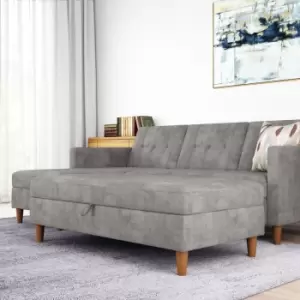 Image of Hartford Storage Ottoman Gas Lift Foot Rest Coffee Table Chenille Grey By Dorel