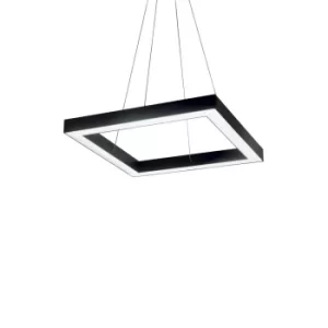 Image of Oracle Integrated LED Square Ceiling Pendant Lamp 1 Light Black 3000K