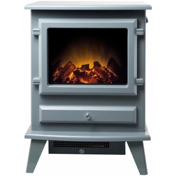 Image of Adam Fires - Adam Hudson Freestanding Stove Fire Heater Heating Real Log Flame Effect Grey