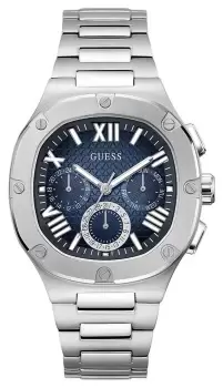 Image of Guess GW0572G1 Mens Blue Textured Dial Stainless Steel Watch
