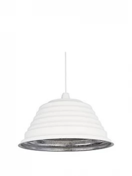 Image of Ridged Sanded White And Metallic Non-Electric Light Shade