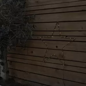 Image of IP44 Black Outdoor Battery Operated Warm White Star Light