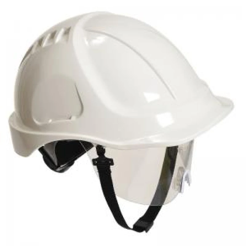 Image of Portwest Endurance Plus Safety Helmet and Visor PW54WHR Colour: White