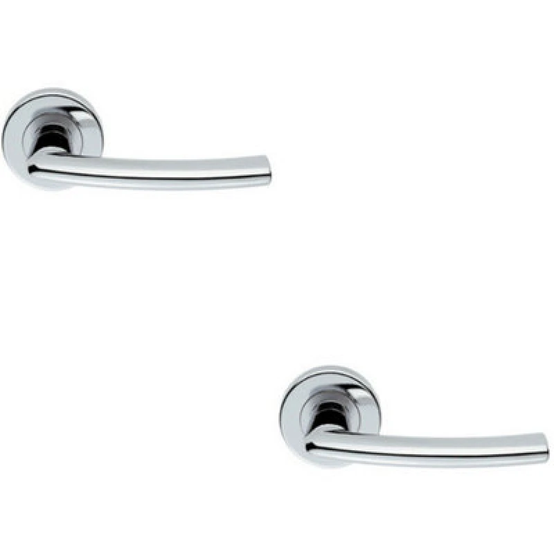 Image of Loops 2x PAIR Oval Shaped Curved Bar Handle Concealed Fix Round Rose Polished Chrome Multi