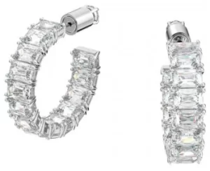 Image of Swarovski 5612673 Millenia Octagon Crystal Hoop Earrings Jewellery