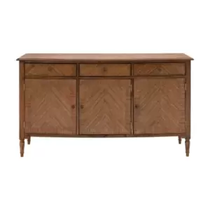 Image of Gallery Interiors Highgate 3 Door 3 Drawer Sideboard in Natural Wood