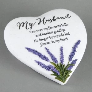 Image of Thoughts Of You 'Husband' Memorial Heart Stone