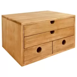 Image of Rustic Solid Wood Storage Organizer 33cm
