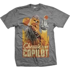 Image of Star Wars - Solo Chewie Co-Pilot Unisex Medium T-Shirt - Grey