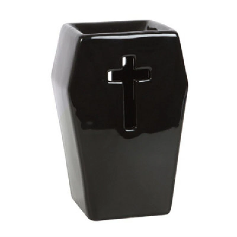 Image of Something Different Something Different Coffin Oil Burner in Black One Size Unisex 5063425969937