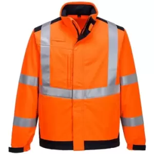 Image of MV72ONRL - sz Modaflame Multi Norm Arc Softshell Jacket - Orange/navy - Portwest
